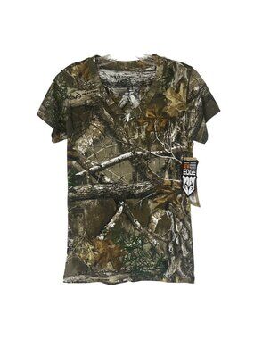 Lincoln Outfitters Realtree Edge Camo VNeck TShirt Womens Small Brown New